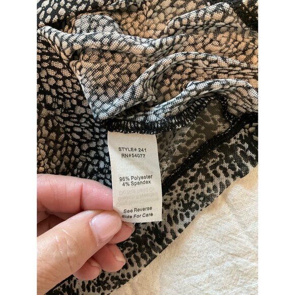 Cabi Sheer gathered Placket Blouse #241 XS Black & White Button-Down - Picture 3 of 4